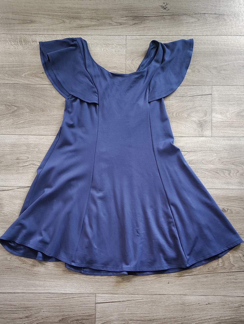 torrid Navy Flutter Sleeve Skater Mini Dress